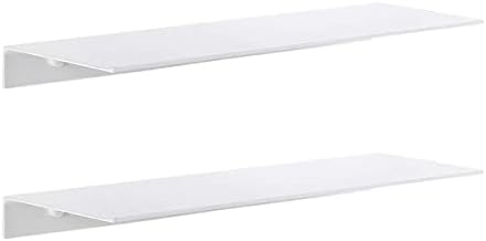 Modern Floating Shelf Wall Mounted Heavy Duty 16 Inch White 2 Pack