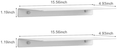 Modern Floating Shelf Wall Mounted Heavy Duty 16 Inch White 2 Pack