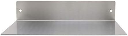 Buhbo Mitus Floating Shelf Wall Mounted 8x12 Brushed Stainless Steel
