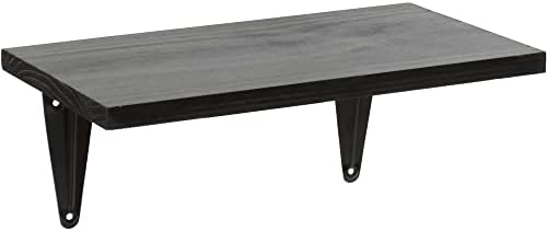 BAMFOX Black Floating Wood Wall Shelf for Home Dcor