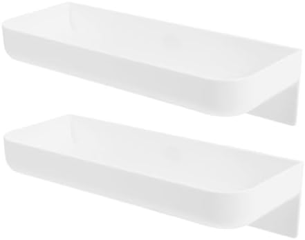 2pcs White Floating Shelves Wall Mounted Organizer Storage