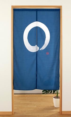 EDOYA Japanese Doorway Curtain Noren Tapestry En Indigo Blue