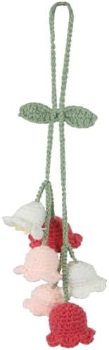 Pink Crochet Flower Car Hanging Ornament