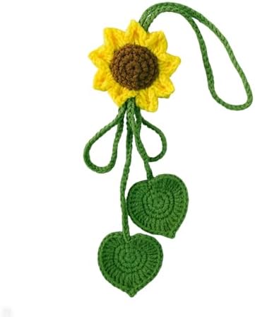 Handmade Crochet Sunflower Car Decor Accessory
