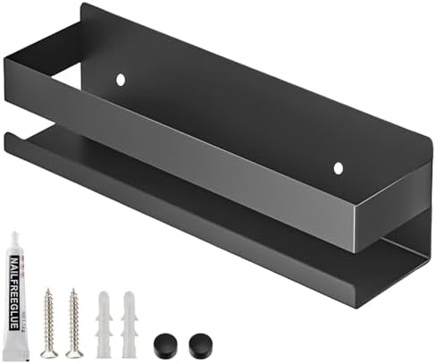 YuShiYan Floating Stainless Steel Shelves Set of 1 Black