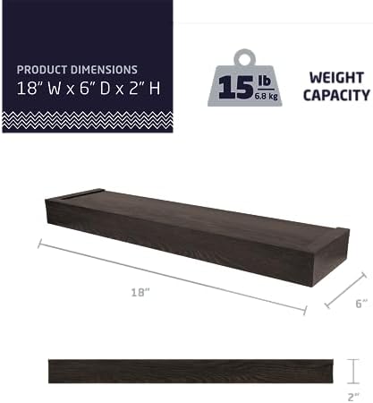 Hillman High Mighty Floating Shelf 18 Inch Holds 15lbs