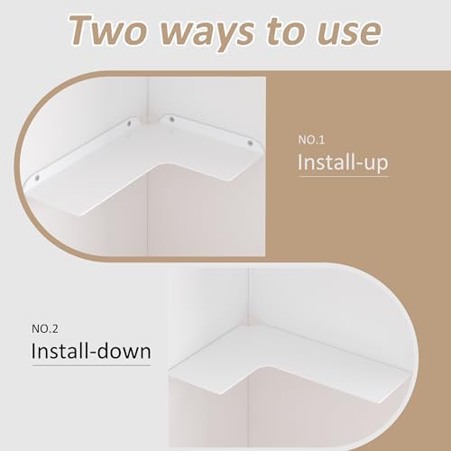 8x118 Inch White Acrylic Corner Shelf Set of 4