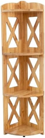 YCICI Corner Shelf Stand 4 Tier Natural Wood