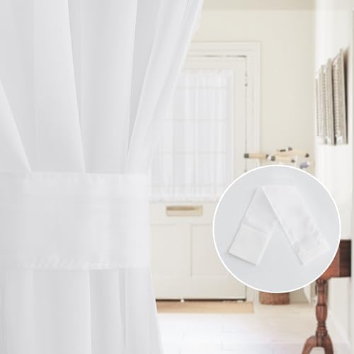 NICETOWN 2 Panels French Door Curtains Sheer Voile
