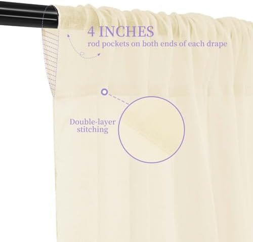 6 Panels Ivory Ceiling Drapes for Wedding