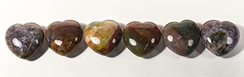 Heart Shaped Gemstone Collection with Red Orange Green Moss Agate