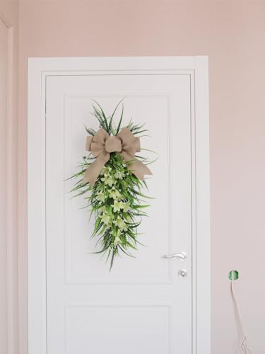 236in Spring Teardrop Lilies Wreath with Bow