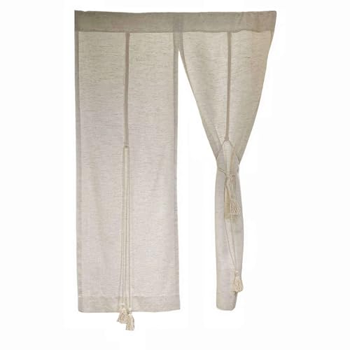 Japanese Linen Door Curtain with Tie-Backs