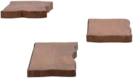 Sagebrook Home Floating Wall Shelves Set of 3 Mango Wood with Iron Brackets