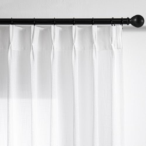MYSKY HOME White Curtains 2 Panels Set 84 Inch Length
