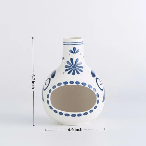 Handmade Ceramic Palo Santo Holder Burner - Mini Tabletop Chiminea with Ash Catcher