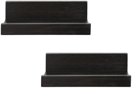 Z Metnal Small Floating Shelves 8x55 Inch 2 Pcs Black