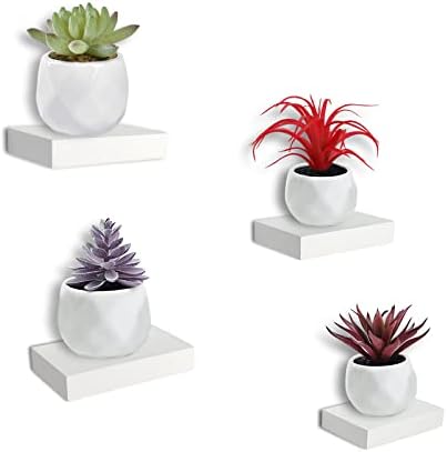 Set of 4 Floating Wall Shelves for Living Room Bedroom Bathroom