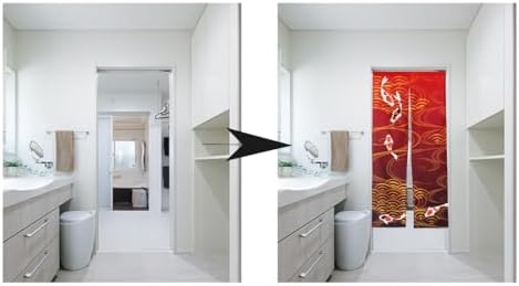 Nextdesign Noren Japanese Style Doorway Curtain with Nishikigoi Carp Print
