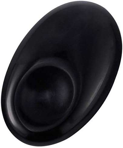 SUNYIK Natural Hand Carved Thumb Worry Stone Black Obsidian