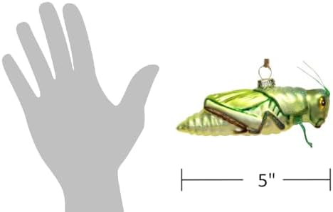 The Bridge Collection 5 Inch Hand Painted Glass Grasshopper Christmas Ornament