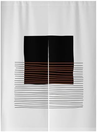 Chickwin Japanese Door Curtain Minimalist Black White Panel