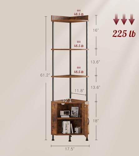 VonDream 5-Tier Corner Cabinet for Small Spaces