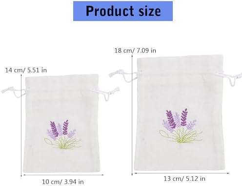 Pack Of 10 Cotton Linen Drawstring Bags for Lavender Storage