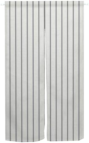 Leowefowa Modern Gray Stripe Door Curtain for Privacy