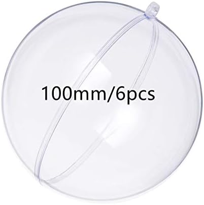 KENAST Clear Fillable Ornaments Ball 6pcs 100mm DIY Decor