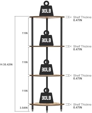 4 Tier Corner Shelf Bookcase Plant Stand