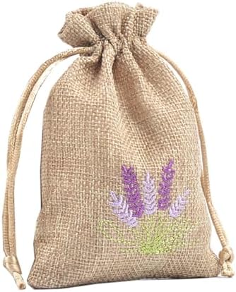 Pack Of 10 Cotton Linen Drawstring Bags for Lavender Storage