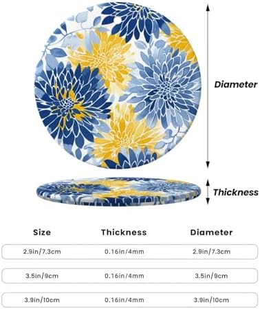 Blue Yellow Chrysanthemum Ceramic Pendant Hanging Ornament for Christmas Tree