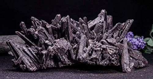 Raw Black Crystal Quartz Cluster for Indoor Fountain