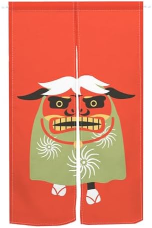Traditional Japanese Noren Door Curtain with Funny Goat Design