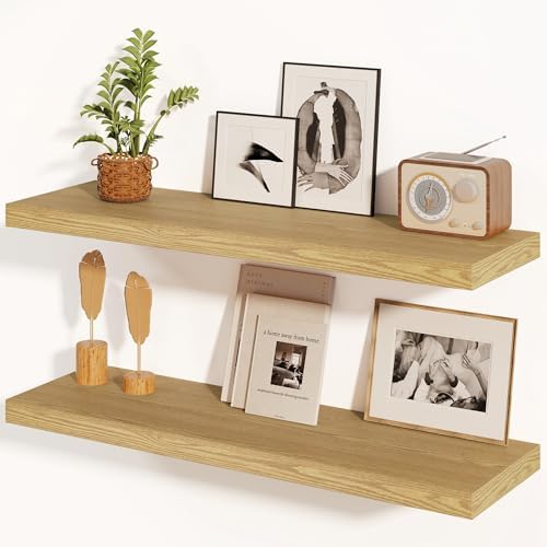 Fun Memories 36 Inch Floating Shelf Set of 2 Oak