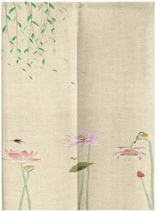Chickwin Japanese Door Curtain with Lotus Design