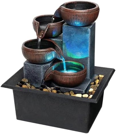 Small Tabletop Waterfall Fountain with LED Light