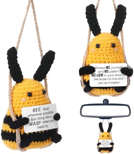 Vercraft Car Mirror Bee Pendant Woven Decor