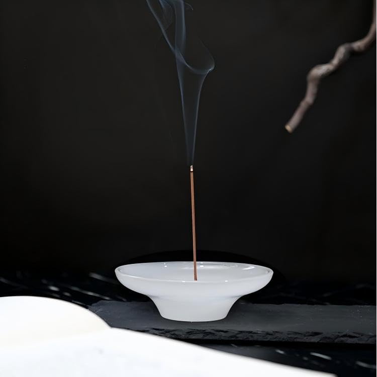 Liuli Glass and Jade Incense Holder for Sticks