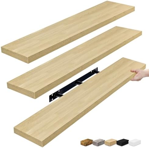 Sorbus Floating Shelves 48 Inch Wall Mounted Book Storage 3 Pack