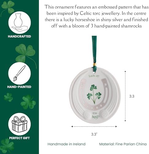 Belleek Luck of The Irish Shamrock Ornament