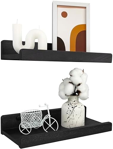 Wood Wedge Floating Shelves 12 Inch Set of 2