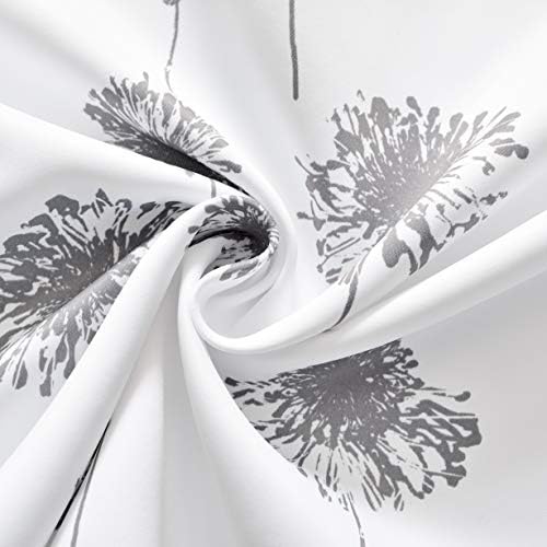 DriftAway Dandelion Floral Door Curtain 25x72 with Header Gray