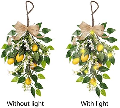 236in Artificial Lemon Daisy Swag with Bow