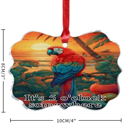 3 Inch Acrylic Christmas Ornaments 2024 Retro Sunset Bauble Decor