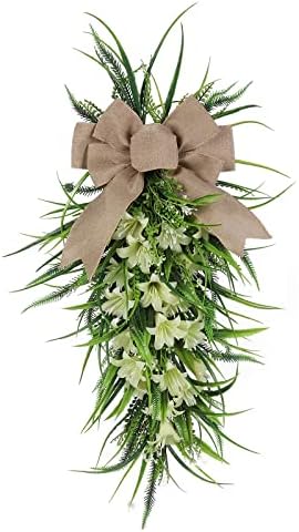 Lily Teardrop Wreath for Front Door 236 Inch