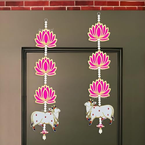 Handmade Lotus Ganpati Wall Decoration Pair 25 Inch Each