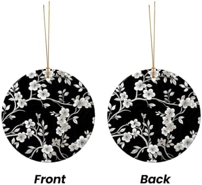 Cherry Blossom Ceramic Pendant Christmas Ornament Decor