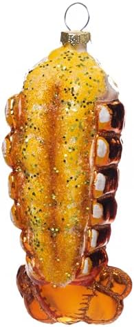 2pcs Blown Glass Lobster Tail Christmas Ornaments